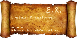Epstein Krisztofer névjegykártya